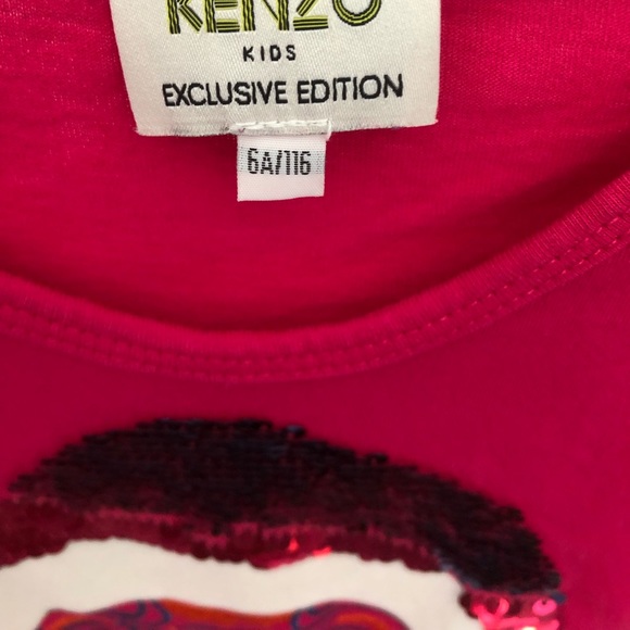 Kenzo Girl’s Sequin Long Sleeve Tee, size 6 - Picture 3 of 4